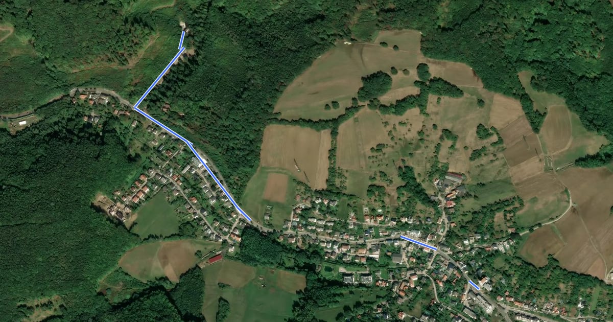 Маршрут Pilgerweg 1 на спутниковом снимке