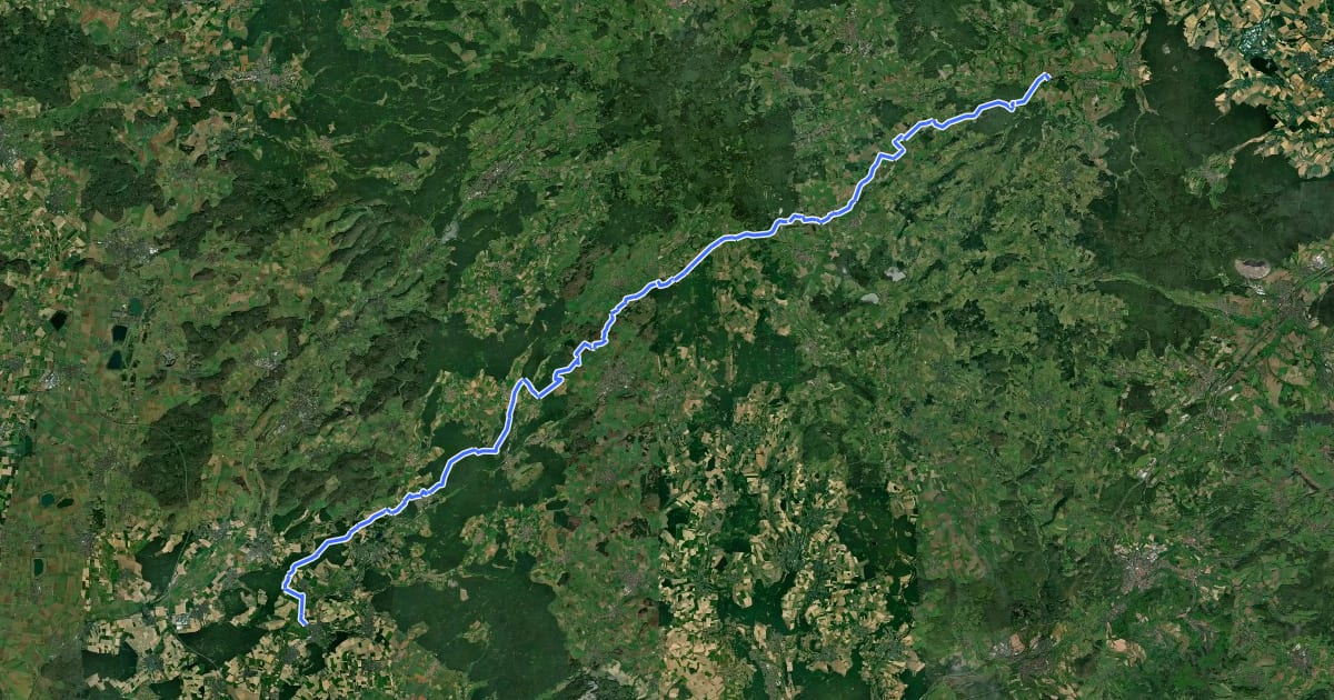 Маршрут Pilgerweg на спутниковом снимке