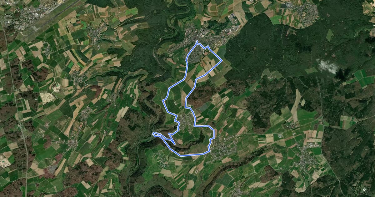 Маршрут Pilgerweg на спутниковом снимке