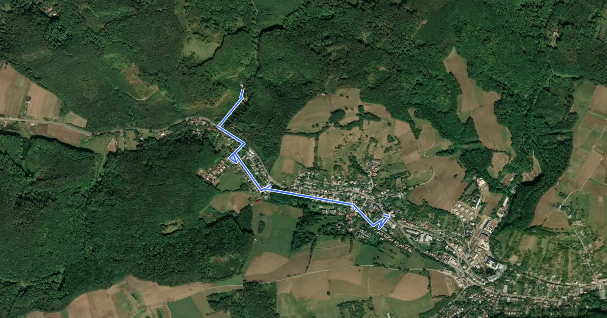 Маршрут Pilgerweg 2 на спутниковом снимке