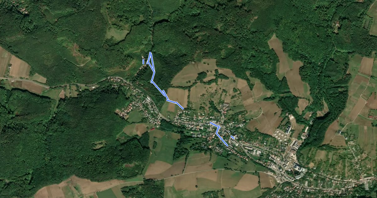 Маршрут Pilgerweg 3 на спутниковом снимке
