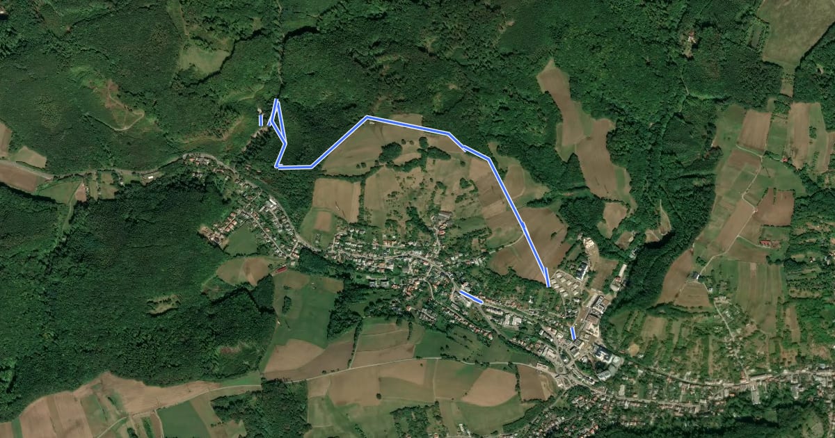 Маршрут Pilgerweg 4 на спутниковом снимке