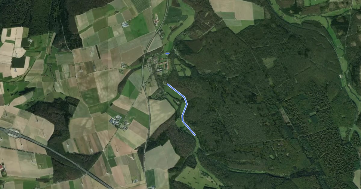 Маршрут Pilgerweg на спутниковом снимке