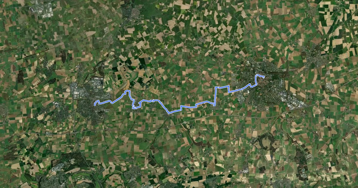 Маршрут Pilgerweg Börde-Brücke на спутниковом снимке