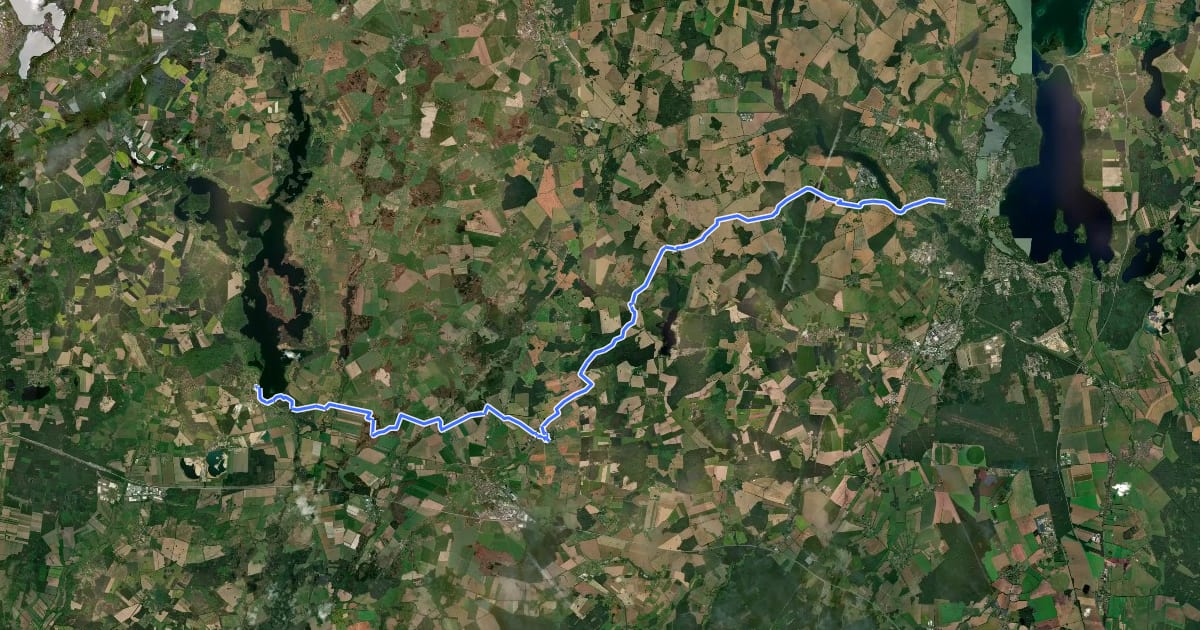 Маршрут Pilgerweg der Heiligen Birgitta (Abschnitt Schwerin -Zarrentin) на спутниковом снимке