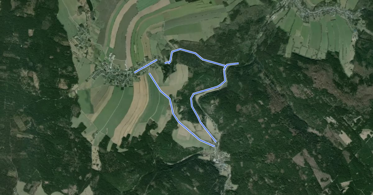 Маршрут Pilgerweg Grumbach на спутниковом снимке