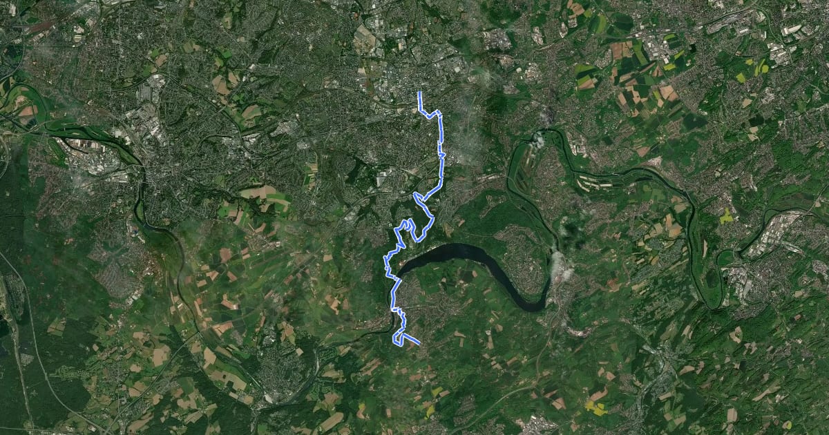 Маршрут Pilgerweg Heidhausen - Essen на спутниковом снимке