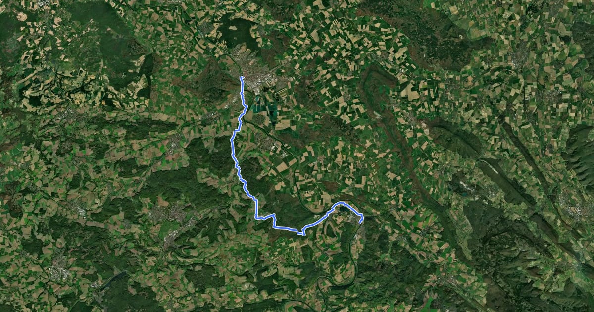 Маршрут Pilgerweg Loccum - Volkenroda: Nebenstrecke I на спутниковом снимке