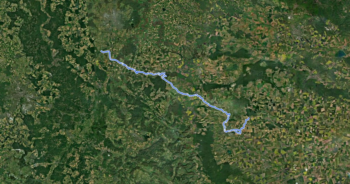 Маршрут Pilgerweg Loccum - Volkenroda (Teilstrecke Mariengarten - Volkenroda) на спутниковом снимке