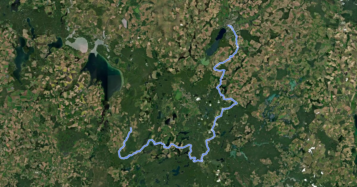 Маршрут Pilgerweg Mecklenburgische Seenplatte (Südost) на спутниковом снимке