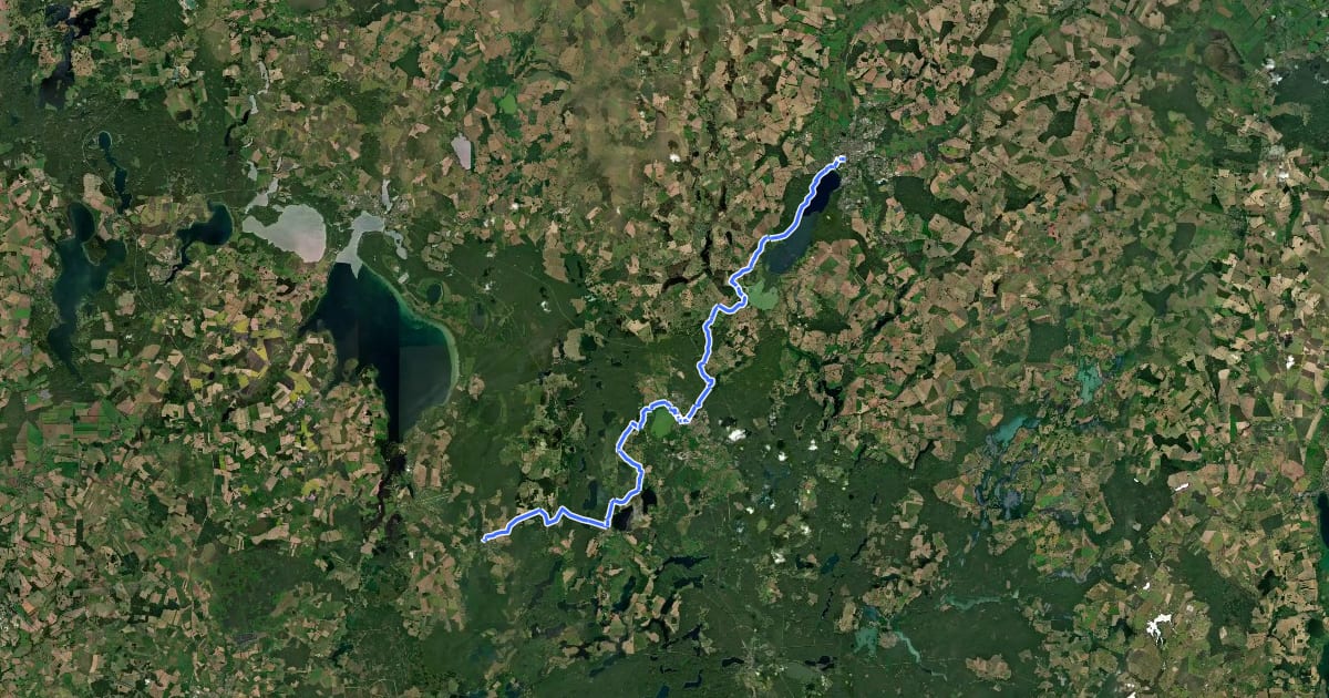 Маршрут Pilgerweg Mecklenburgische Seenplatte (Südwest) на спутниковом снимке