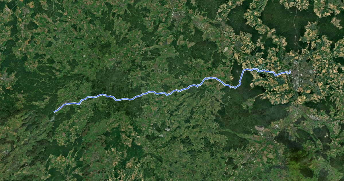 Маршрут Pilgerweg Schönstatt на спутниковом снимке