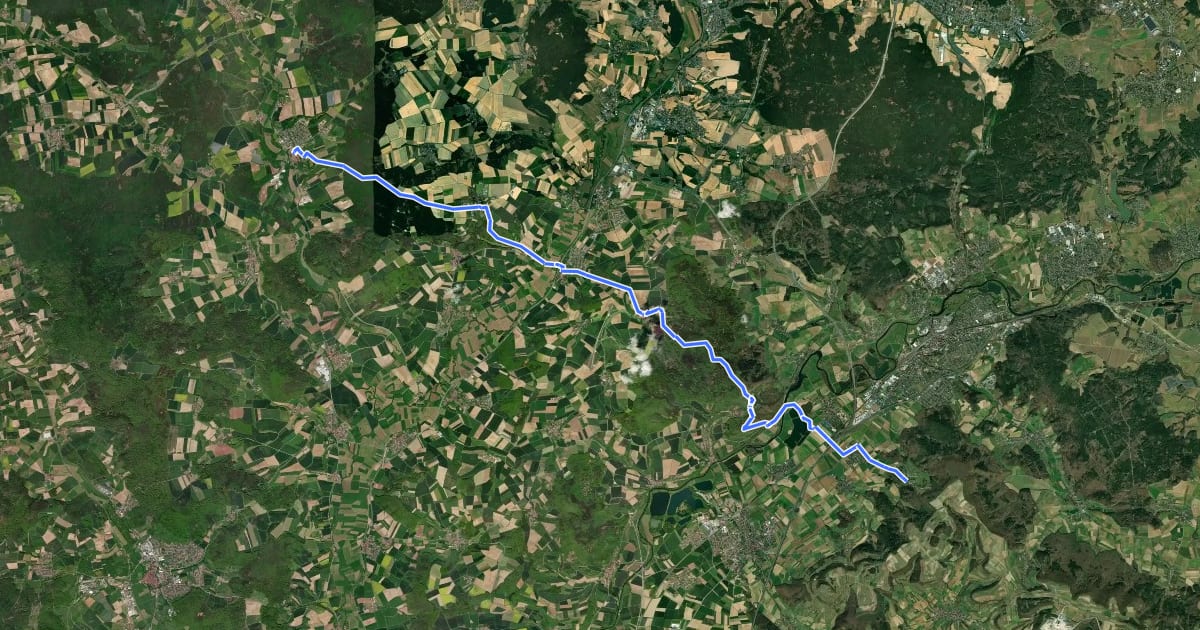 Маршрут Pilgerweg Seßlach-Vierzehnheilligen на спутниковом снимке