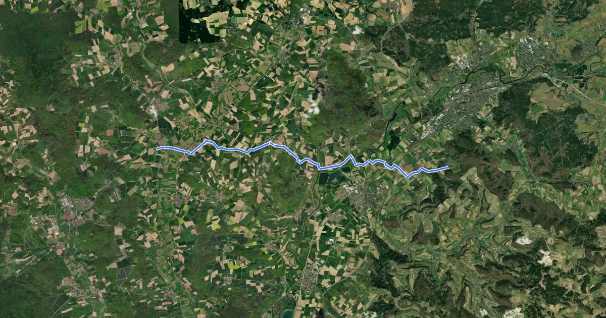 Маршрут Pilgerweg Vierzehnheiligen на спутниковом снимке