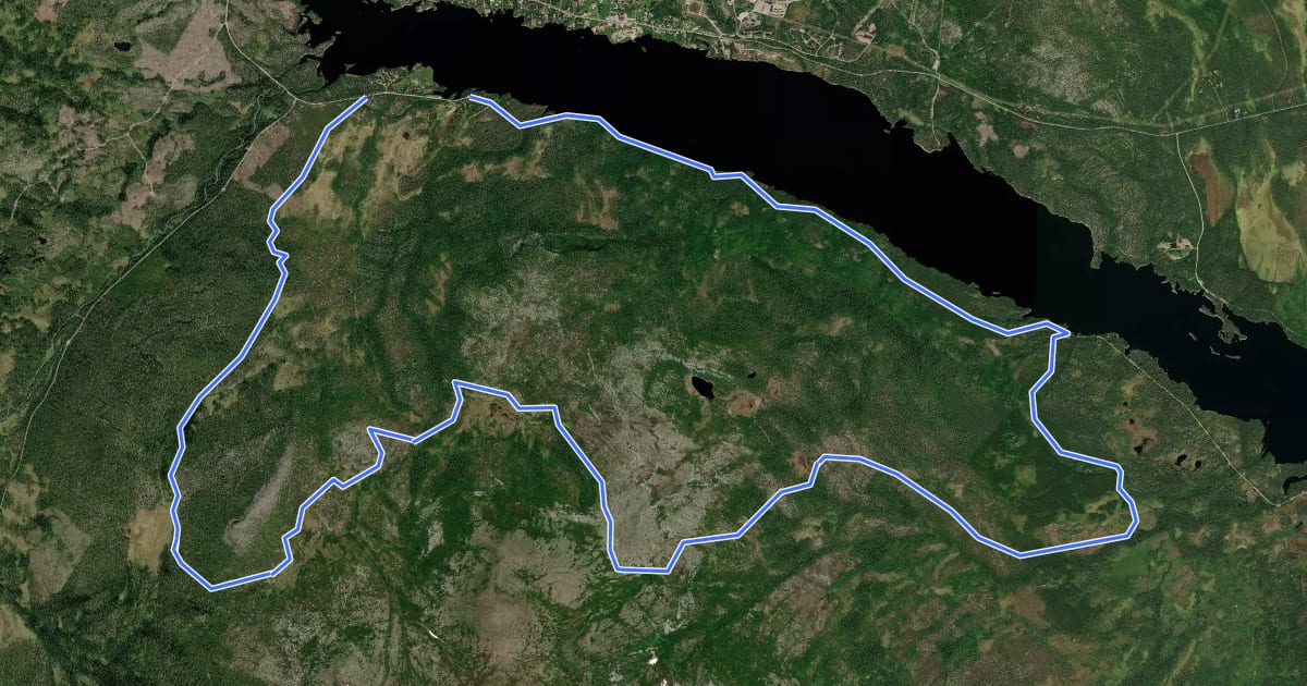 Маршрут Pilgrimsleden на спутниковом снимке