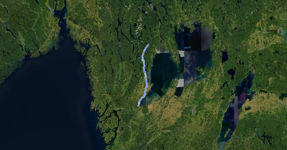 Маршрут Pilgrimsleden i Dalsland на спутниковом снимке