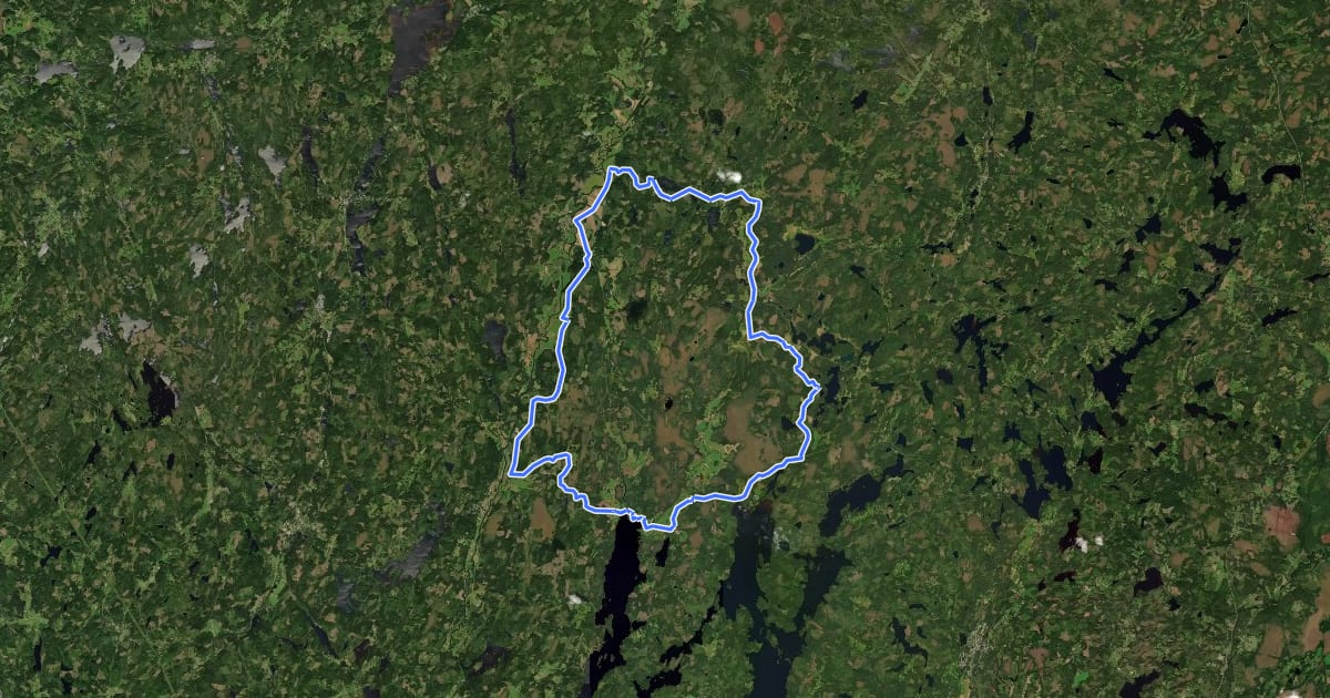 Маршрут Pilgrimsleden Kindaholm на спутниковом снимке