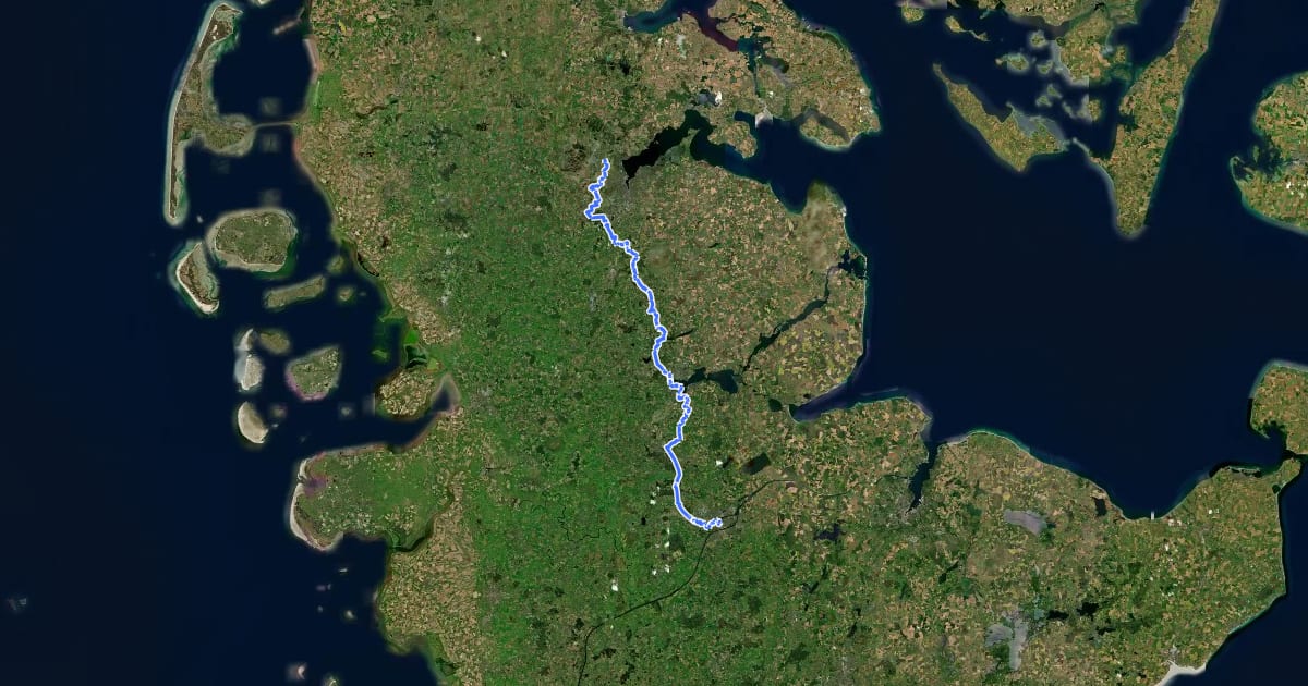 Маршрут Pilgrimsruten/Pilgerroute - part Germany на спутниковом снимке