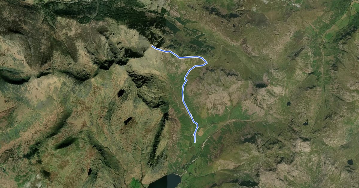 Маршрут Pillar Trail from Wasdale Head, North Lakes Outdoors на спутниковом снимке