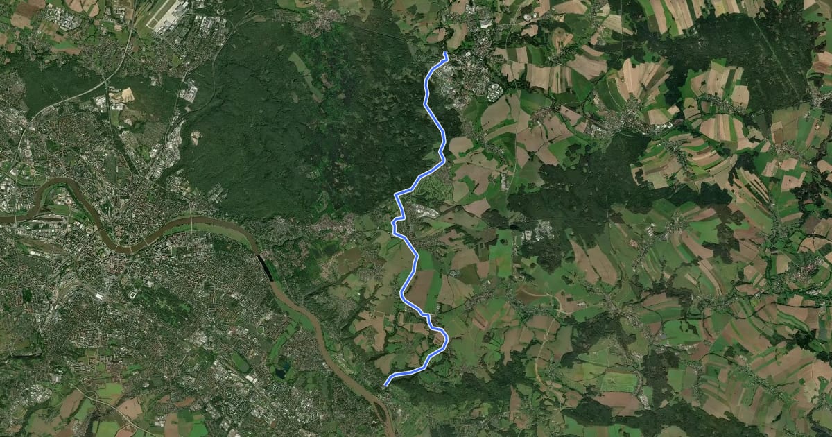 Маршрут Pillnitz–Städteroute на спутниковом снимке