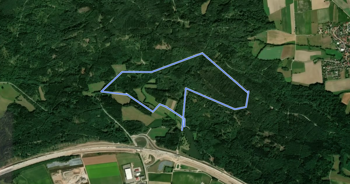Маршрут Pilzweg Schnelldorf на спутниковом снимке