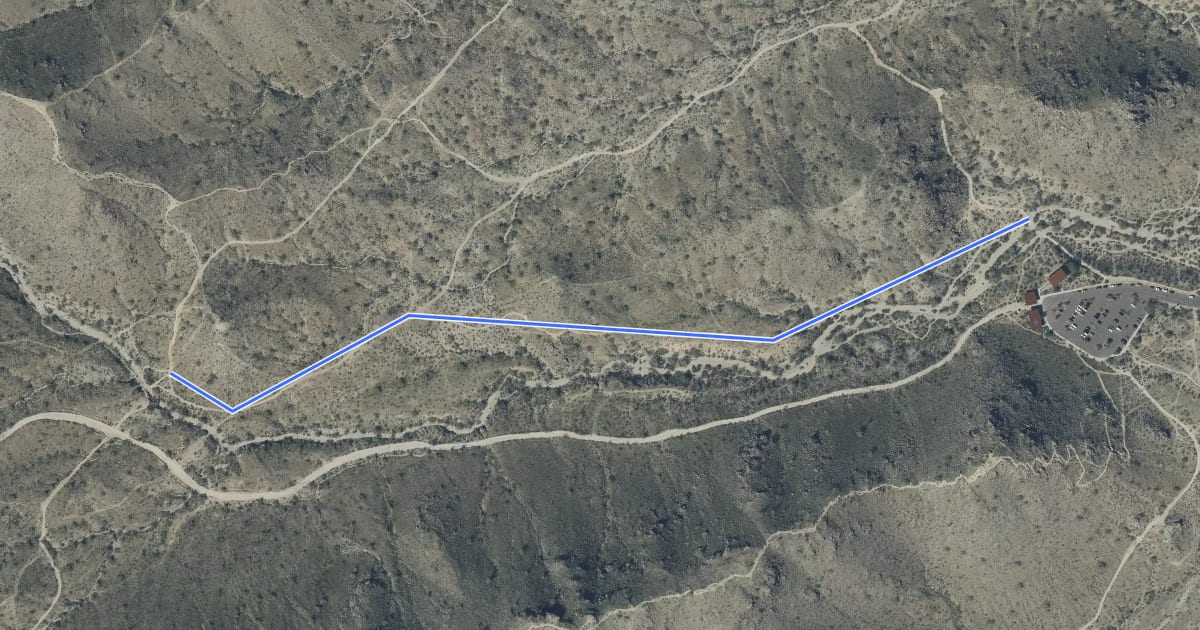 Маршрут Pima Wash Trail на спутниковом снимке