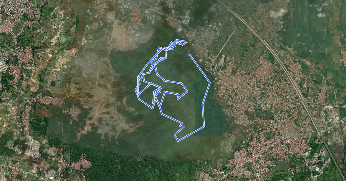 Маршрут Pinang Bike Park на спутниковом снимке