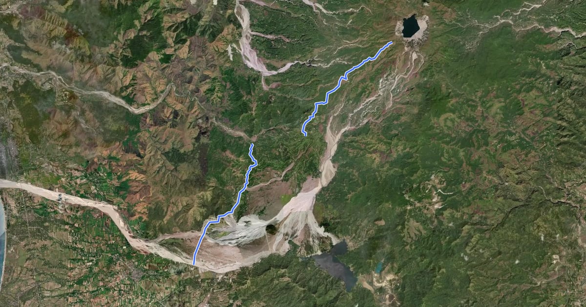 Маршрут Pinatubo Sapang Uwak Trail на спутниковом снимке