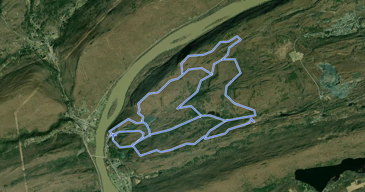 Маршрут Pinchot Forest - Mocanaqua Tract на спутниковом снимке