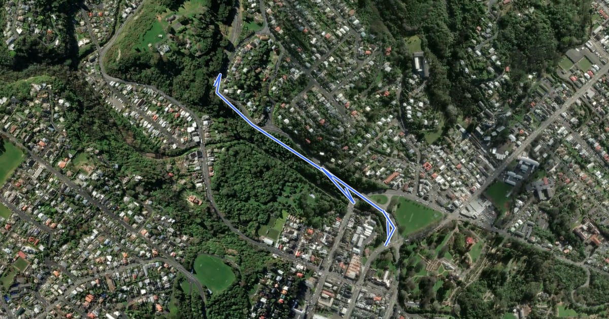 Маршрут Pine Hill Shared Path на спутниковом снимке