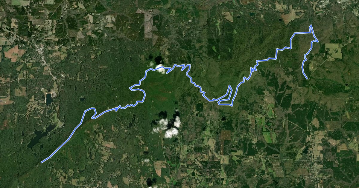Маршрут Pine Moutain Trail на спутниковом снимке
