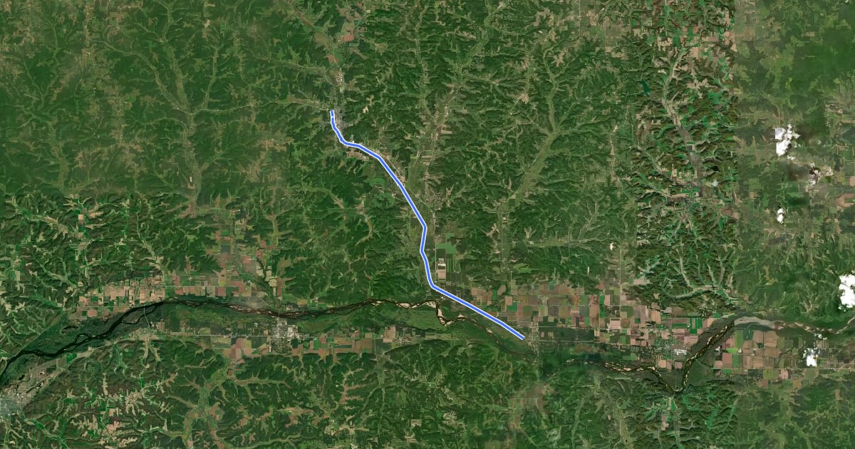 Маршрут Pine River Recreation Trail на спутниковом снимке