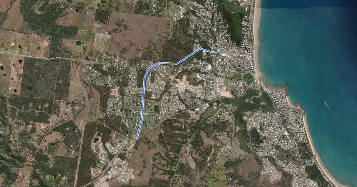 Маршрут Pineapple Rail Trail на спутниковом снимке