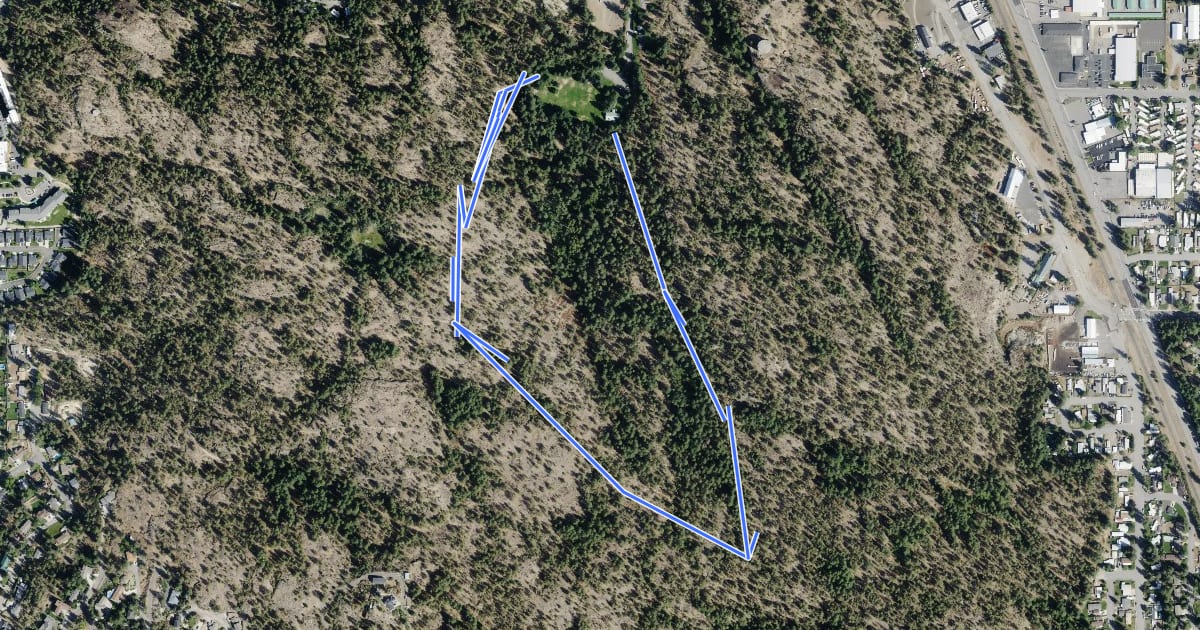Маршрут Pinecliff Trail на спутниковом снимке