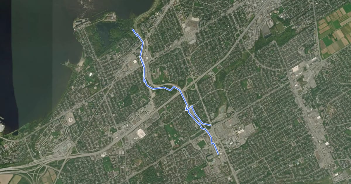 Маршрут Pinecrest Creek Pathway на спутниковом снимке