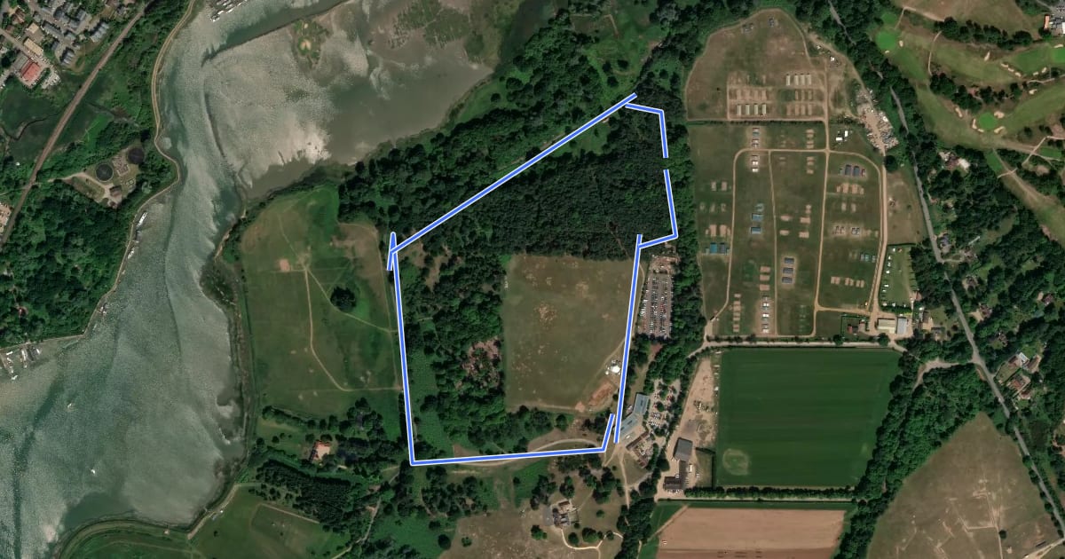 Маршрут Pinewood Walk (Blue Route), Sutton Hoo на спутниковом снимке