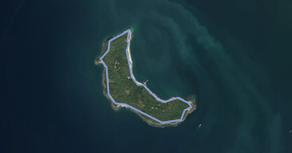 Маршрут 平洲環島郊遊徑 Ping Chau Country Trail на спутниковом снимке