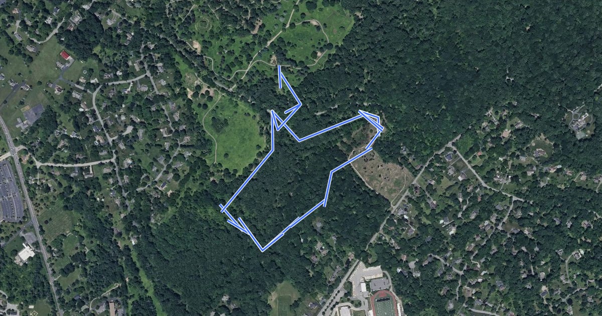 Маршрут Pink Hill Trail на спутниковом снимке