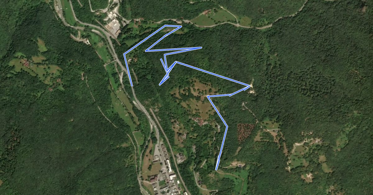 Маршрут Pinocchio trail на спутниковом снимке