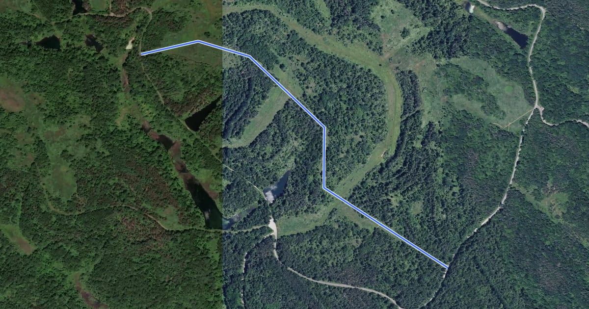 Маршрут Pipeline Trail на спутниковом снимке