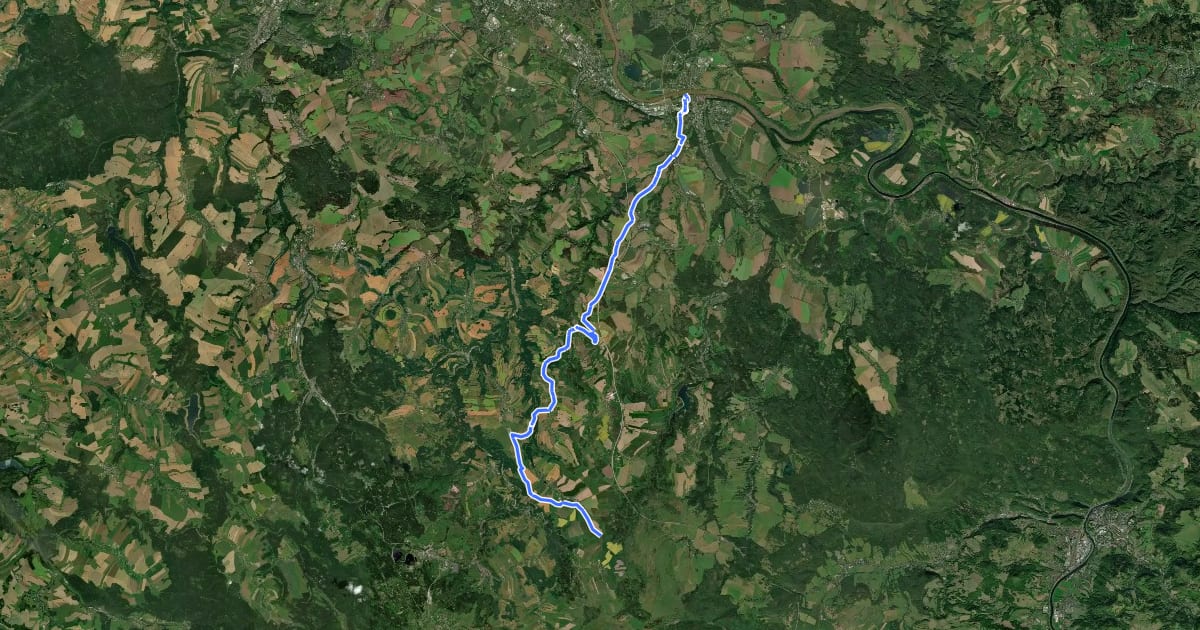 Маршрут Pirna – Altenberg на спутниковом снимке