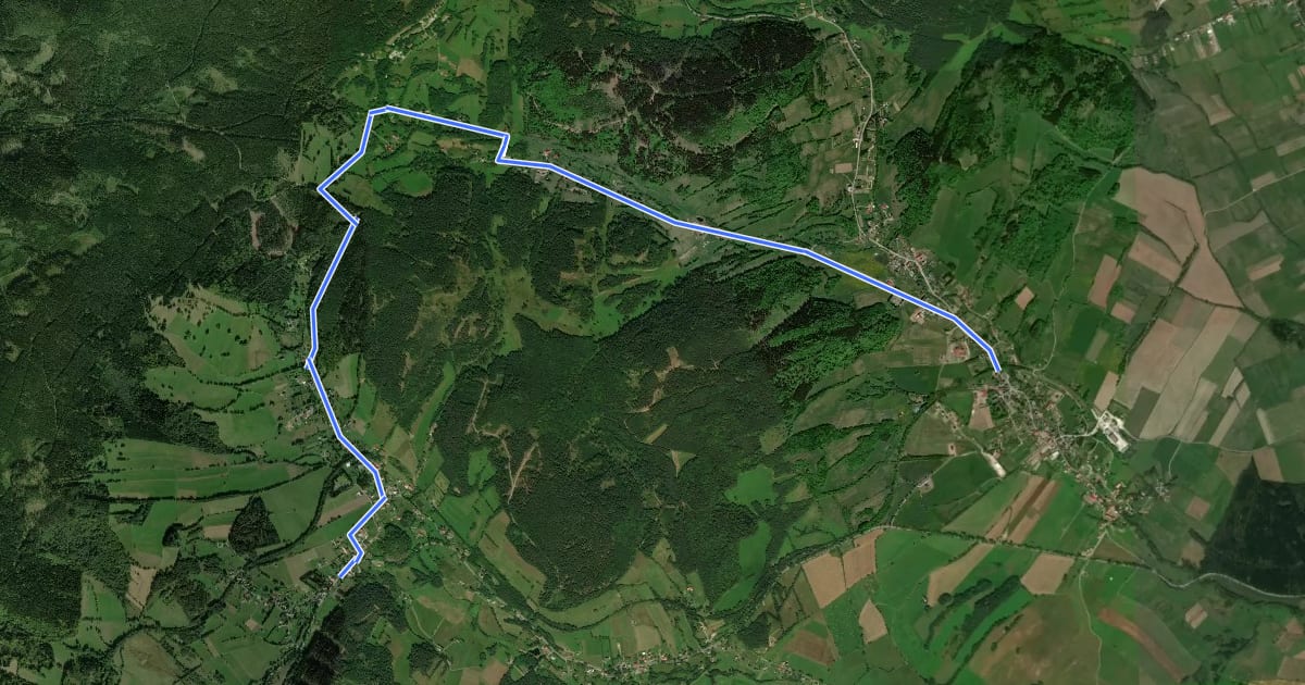 Маршрут Pisarzowice - Leszczyniec на спутниковом снимке