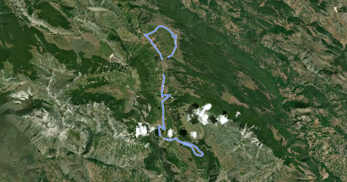 Маршрут Pista Ciclabile Altopiano delle Rocche на спутниковом снимке