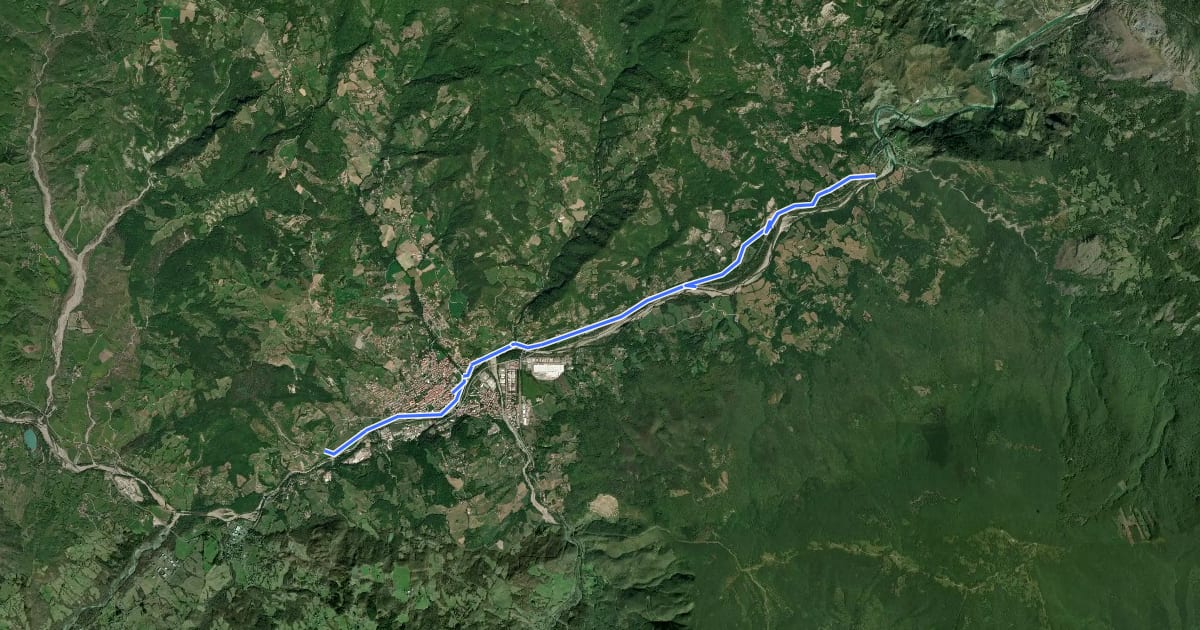 Маршрут Pista ciclabile Borgotaro на спутниковом снимке
