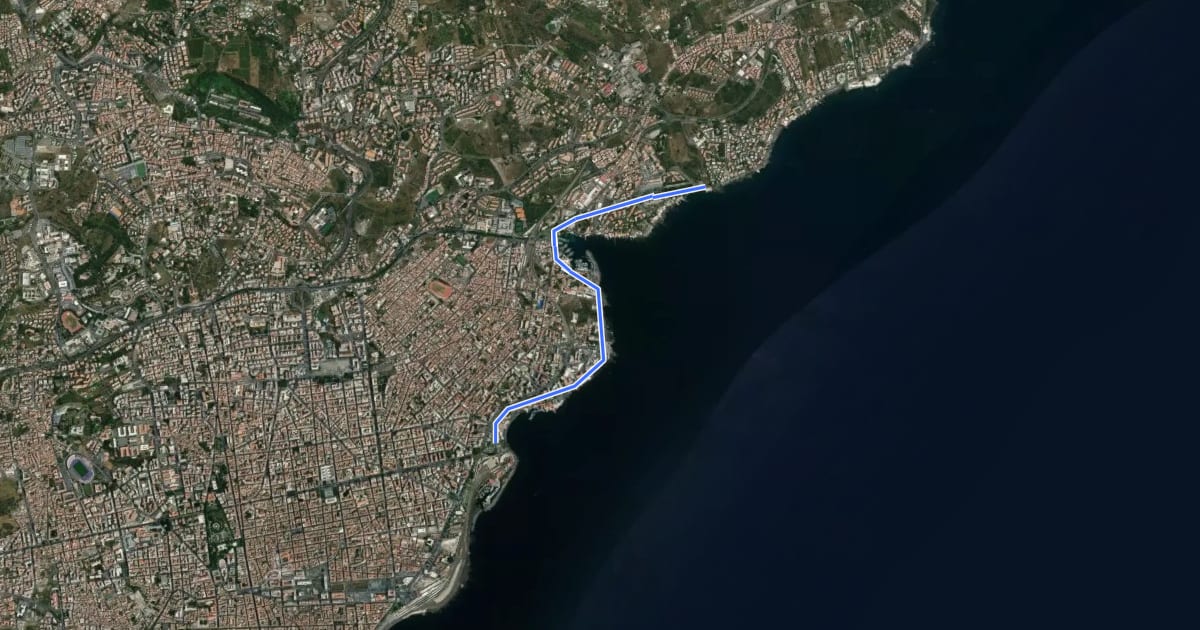 Маршрут Pista ciclabile del lungomare на спутниковом снимке