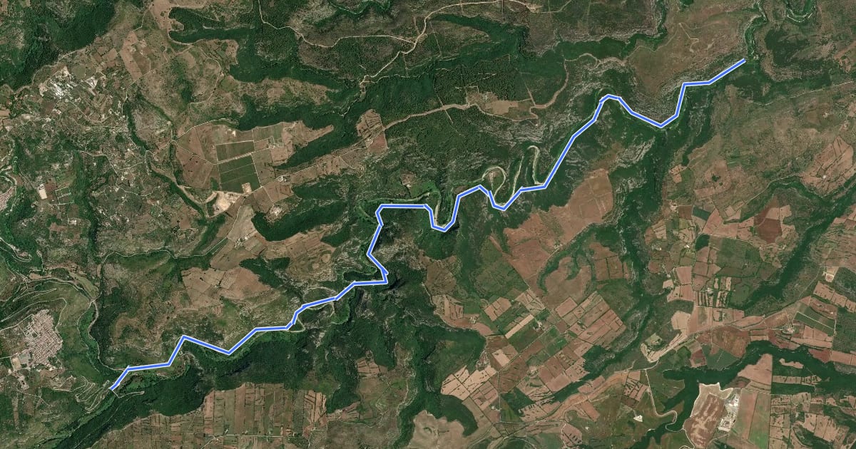 Маршрут Pista Ciclabile del Val D'Anapo на спутниковом снимке