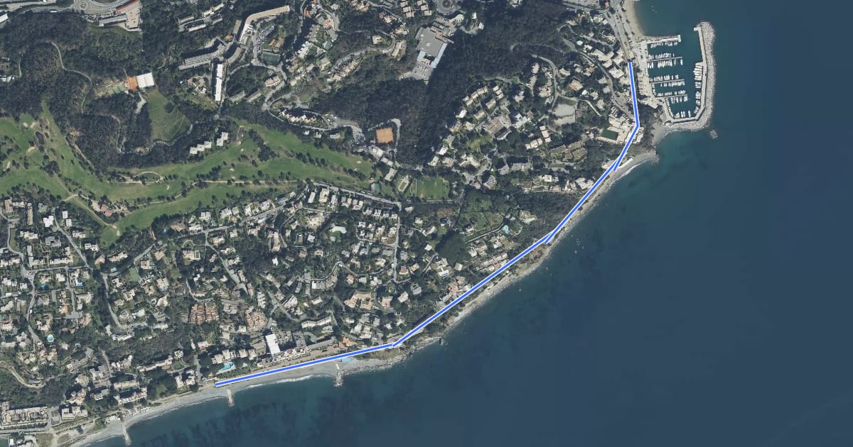 Маршрут Pista Ciclabile di Arenzano на спутниковом снимке