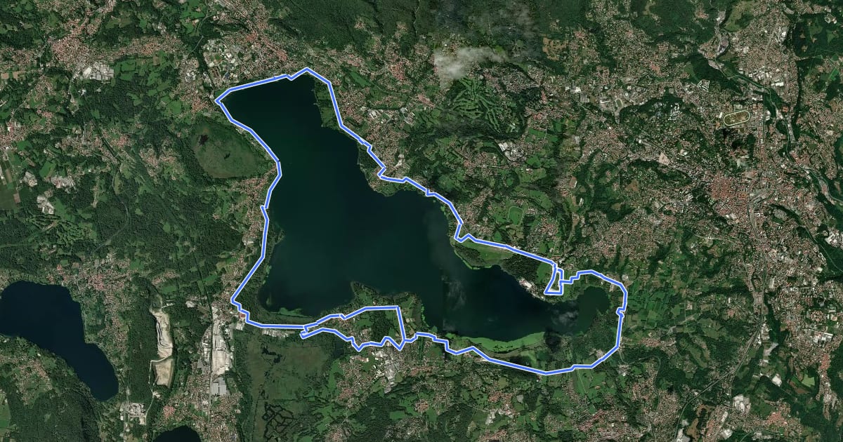 Маршрут Pista Ciclabile Lago di Varese на спутниковом снимке