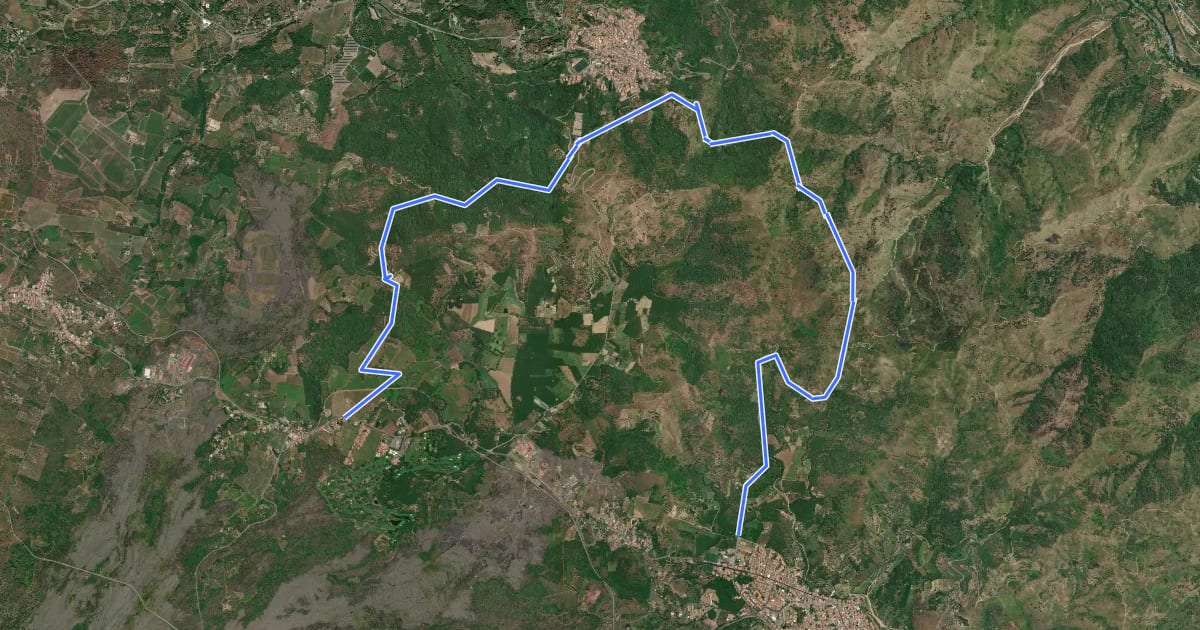 Маршрут Pista ciclabile Linguaglossa-Castiglione di Sicilia-Rovittello на спутниковом снимке