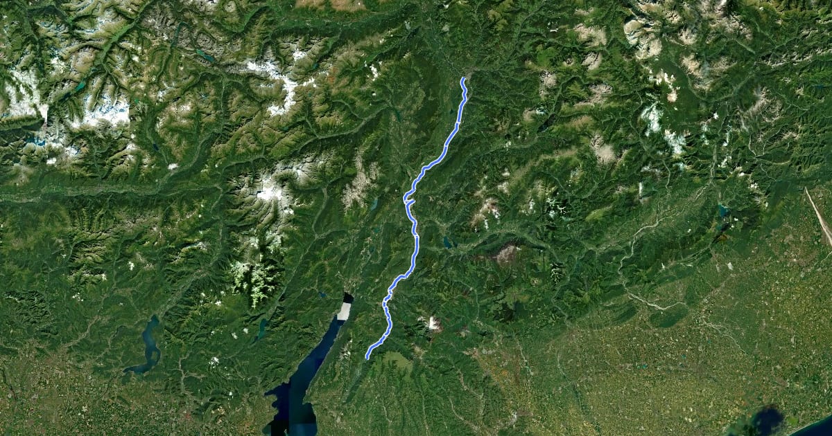 Маршрут Pista Ciclabile Valle dell'Adige - Etschtalradweg на спутниковом снимке